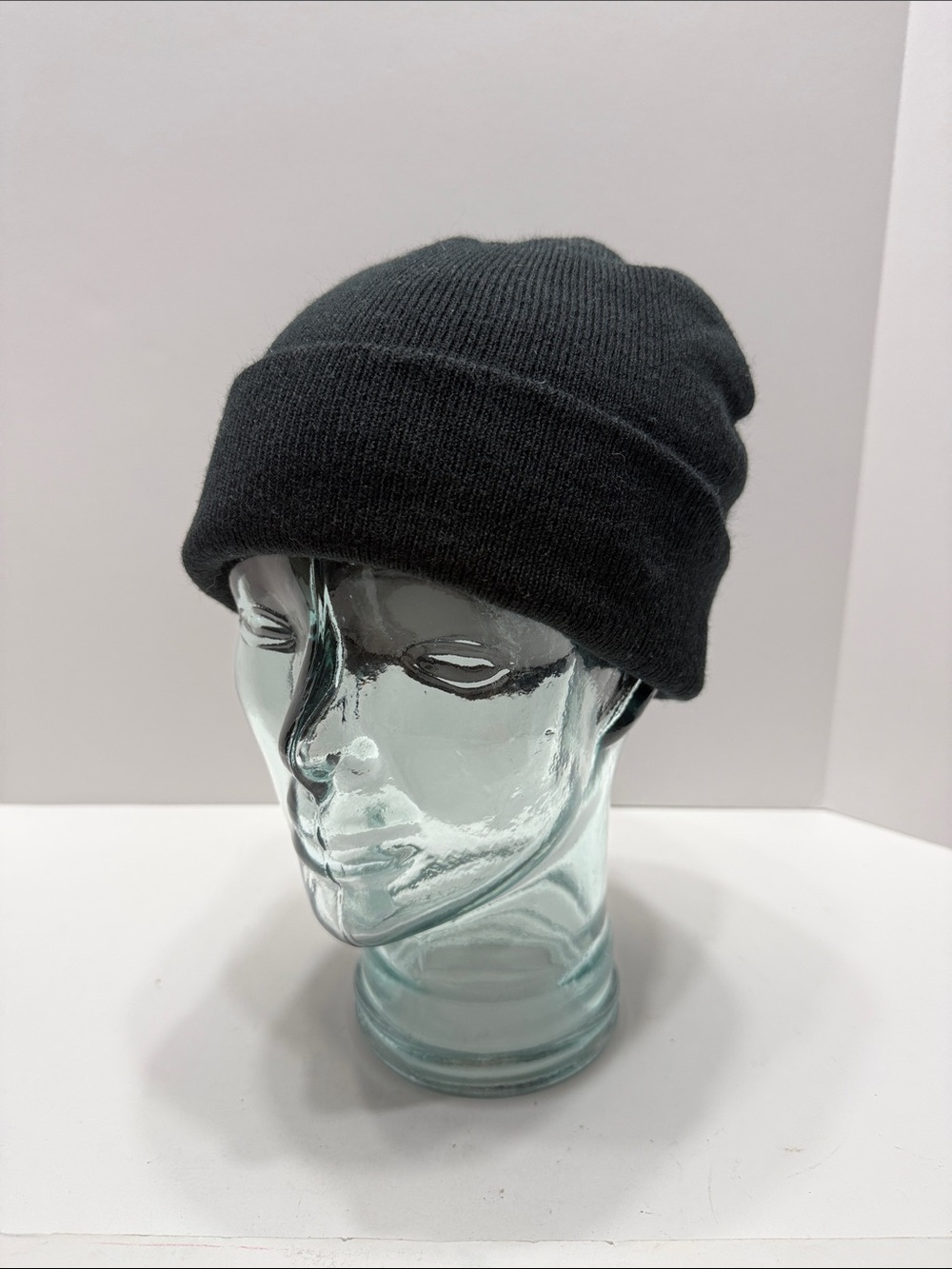West Loop Black Ribbed Knit Cuffed Beanie